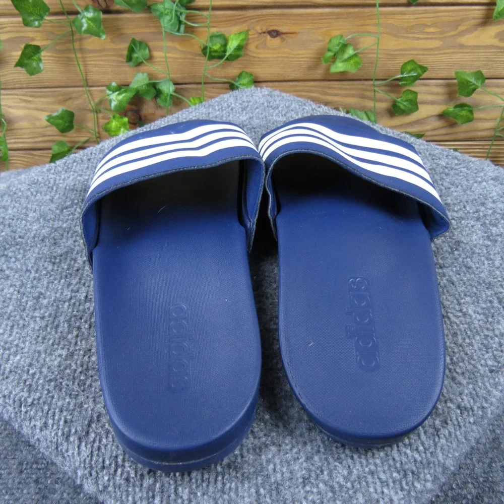 Adidas Adilette‎ Comfort Men's 13 Dark Blue Cloud White Slides Casual Sport